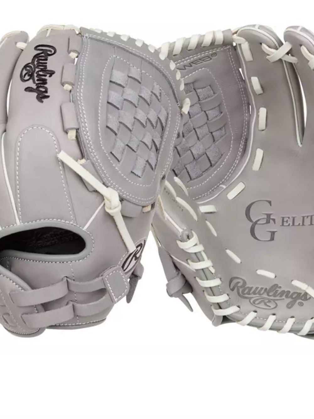 Rawlings GG Elite Series Fastpitch Gray and Cream Leather Glove - Picture 6 of 7